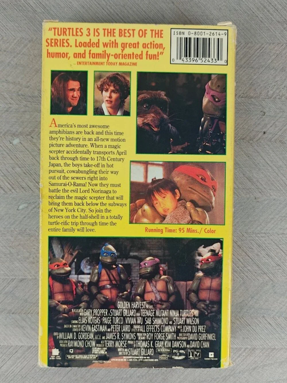 Teenage Mutant Ninja Turtles III VHS 1993 Vintage SciFi Fantasy Golden Harvest - Picture 3 of 5